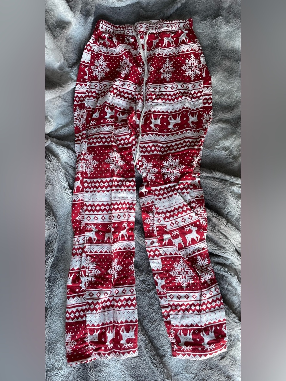 Women's Red Holiday Reindeer Print Pajama Pants